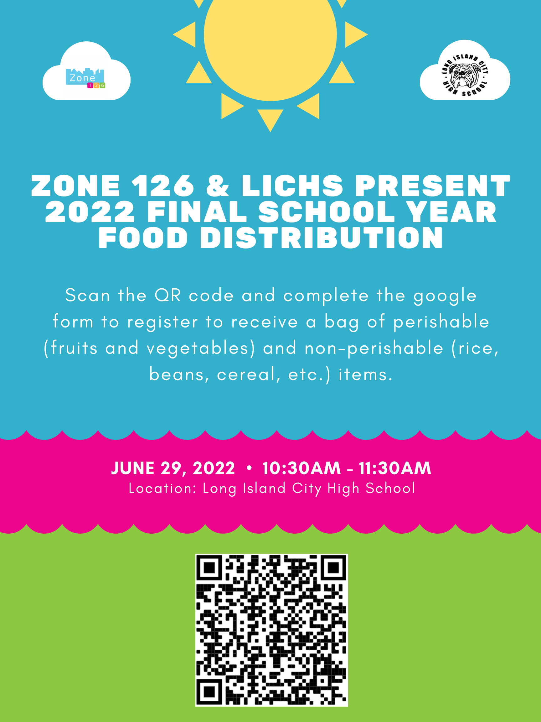 2022 Final Food Distribution flyer with QR Code